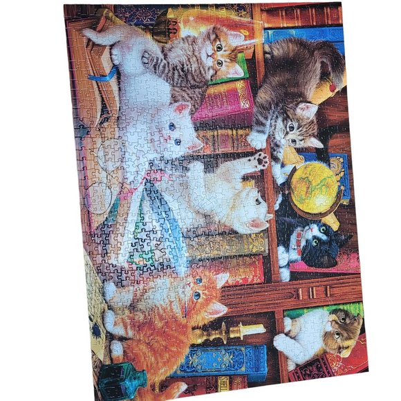Cra-Z-Art Kodak 1000-Piece Library Mischief Adult Jigsaw Puzzle cat kittens cute - Picture 12 of 12